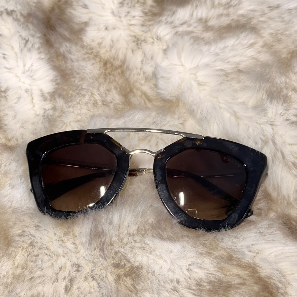 Prada Cinema Tortoise Shell & Gold Brown Gradient Sunglasses